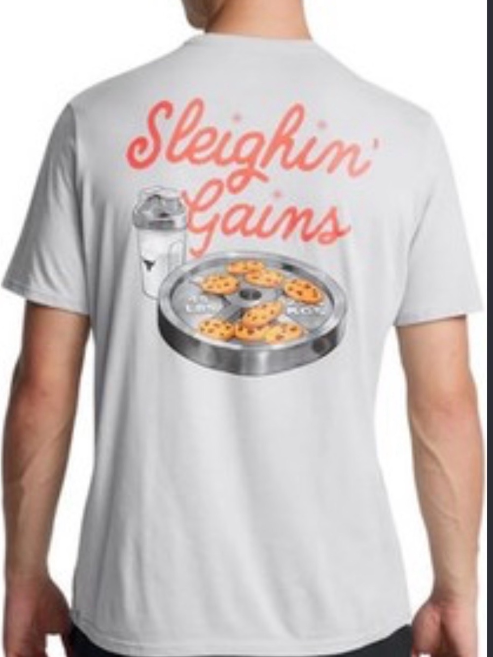 Under Armour Christmas Sleighin' Gains Gray Graphic Tee